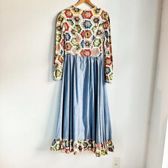 Vintage Floral Patchwork Maxi Dress - Picture 12 of 12